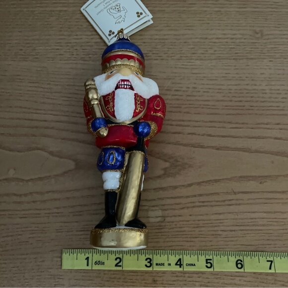 Krebs Glas Lauscha Nutcracker Christmas Ornament Handcrafted Glass 1990s Germany - Picture 12 of 12